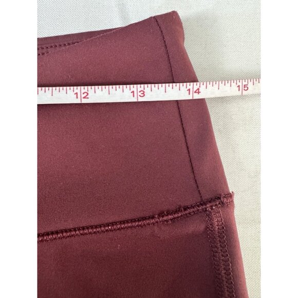 Aeropostale Womens Large Burgundy Air Soft High‑Rise Cinch Flare Leggings Street - Picture 9 of 11